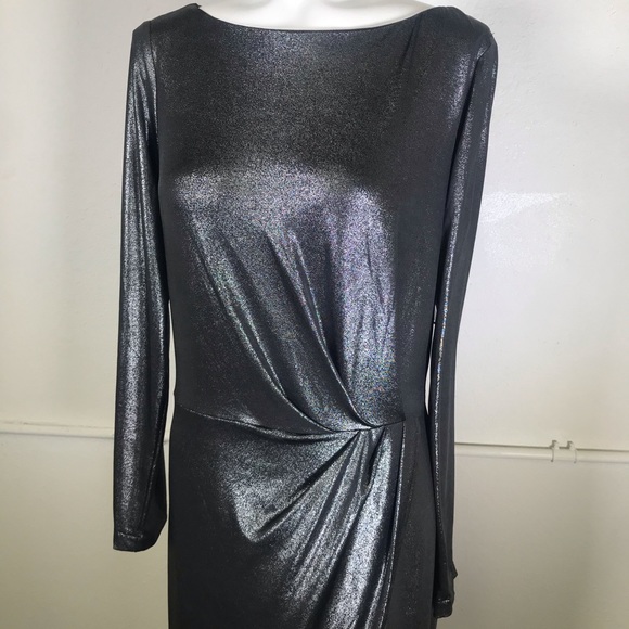 Julia Jordan Metallic Front Slit Long Sleeve Knit - Picture 2 of 10